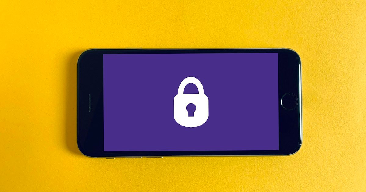 Smartphone with a padlock icon, representing password security