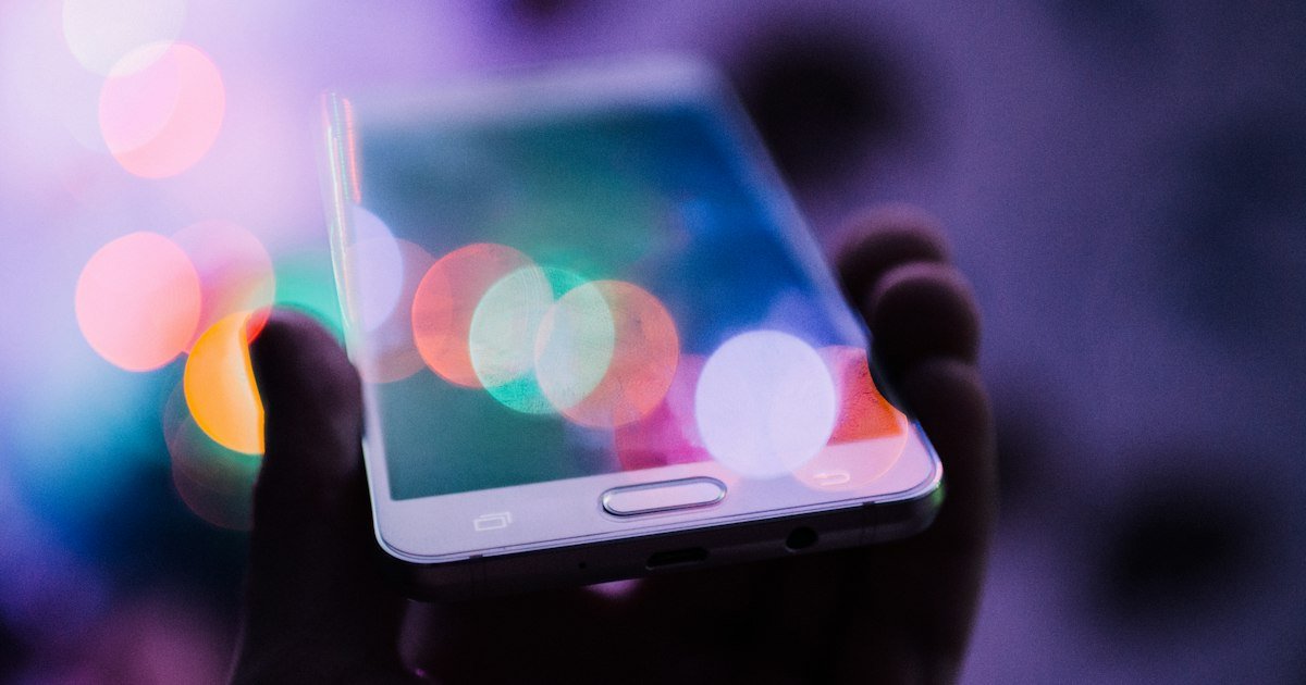 Person holding a smartphone