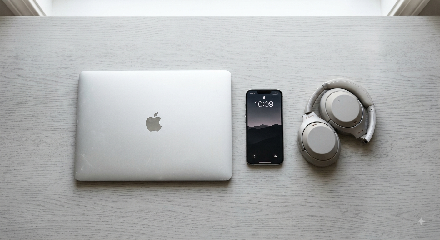 Refurbished smartphone and tablet on a desk